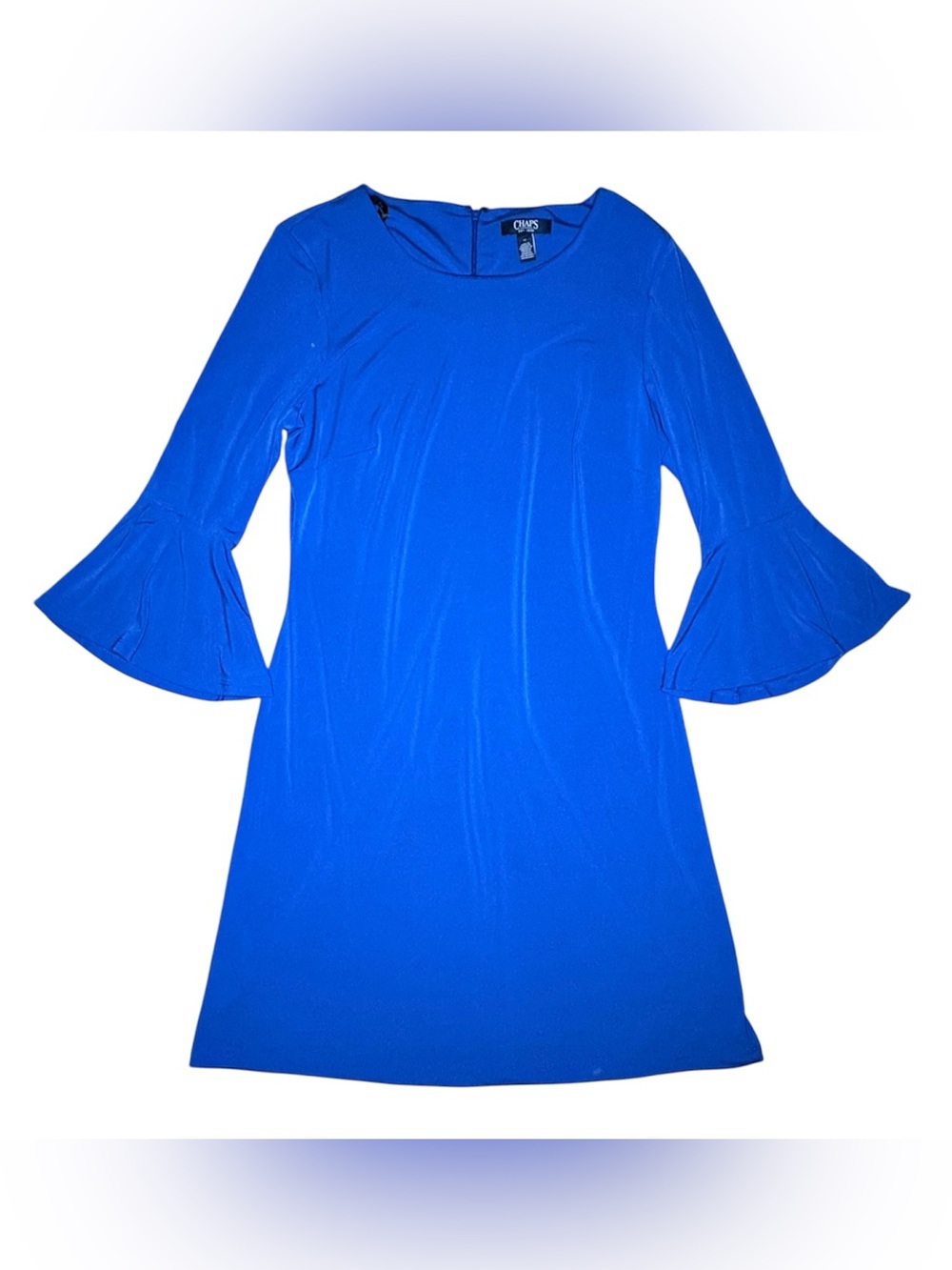 Chaps Women's Size 10 Cobalt Blue Bell Flare Sleeve Dress